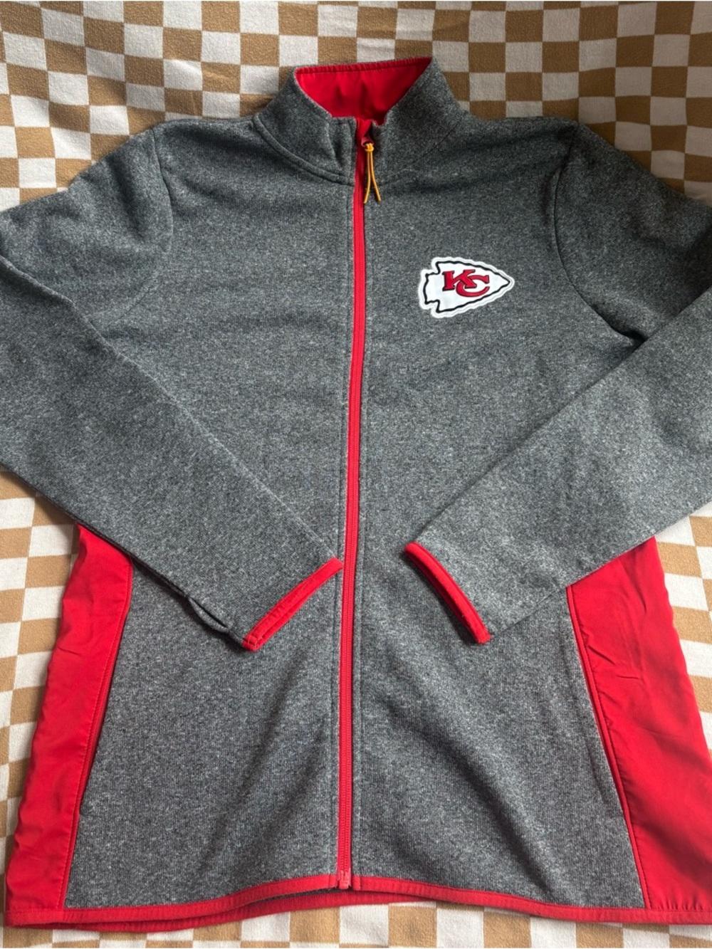 NFL Kansas City Chiefs Gray & Red Full-Zip Jacket